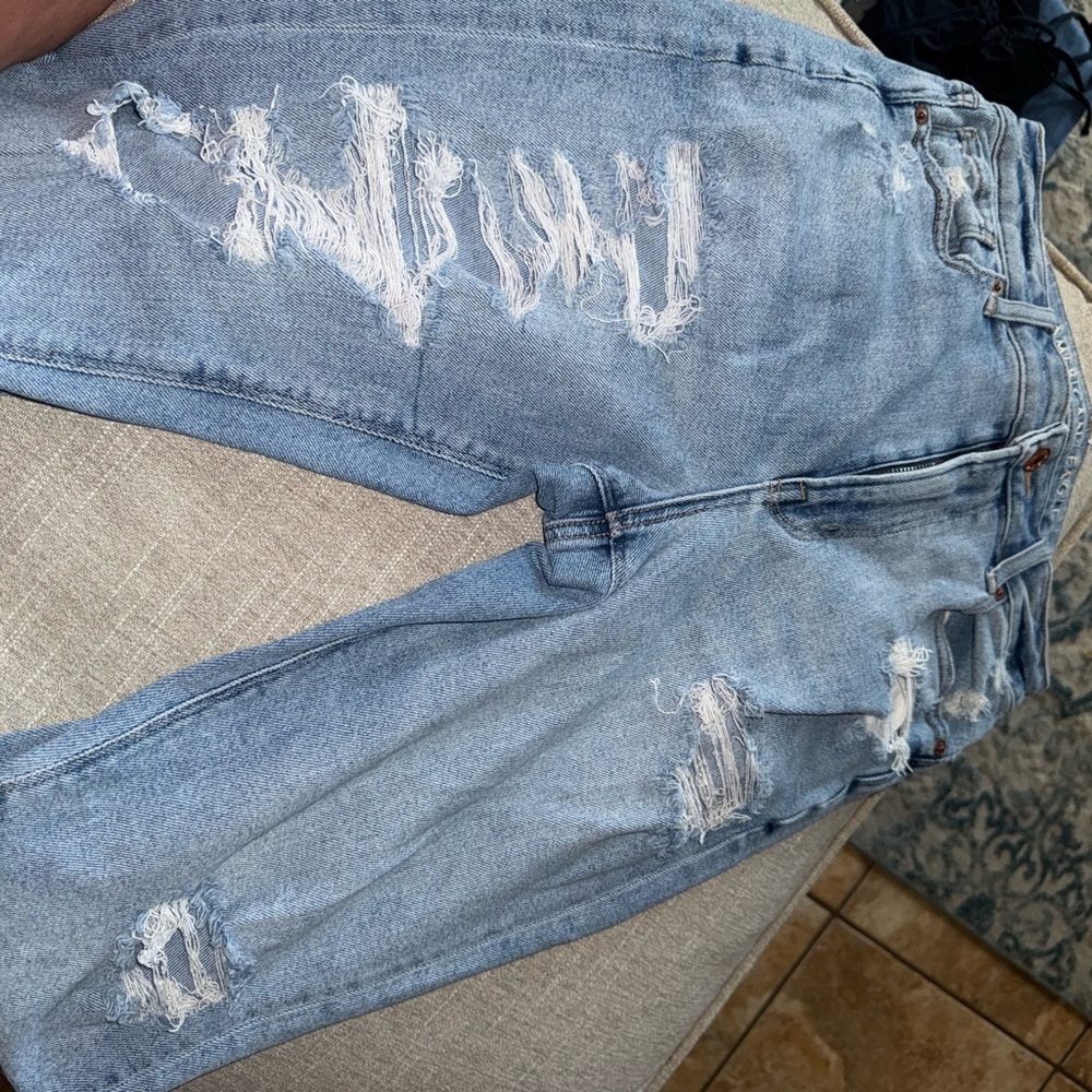 American Eagle Outfitters Blue Boyfriend Jeans Vintage Distressed
